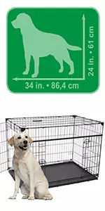 Lucky Dog 42” Sliding Double Door Dog Crate (L) - Image 4
