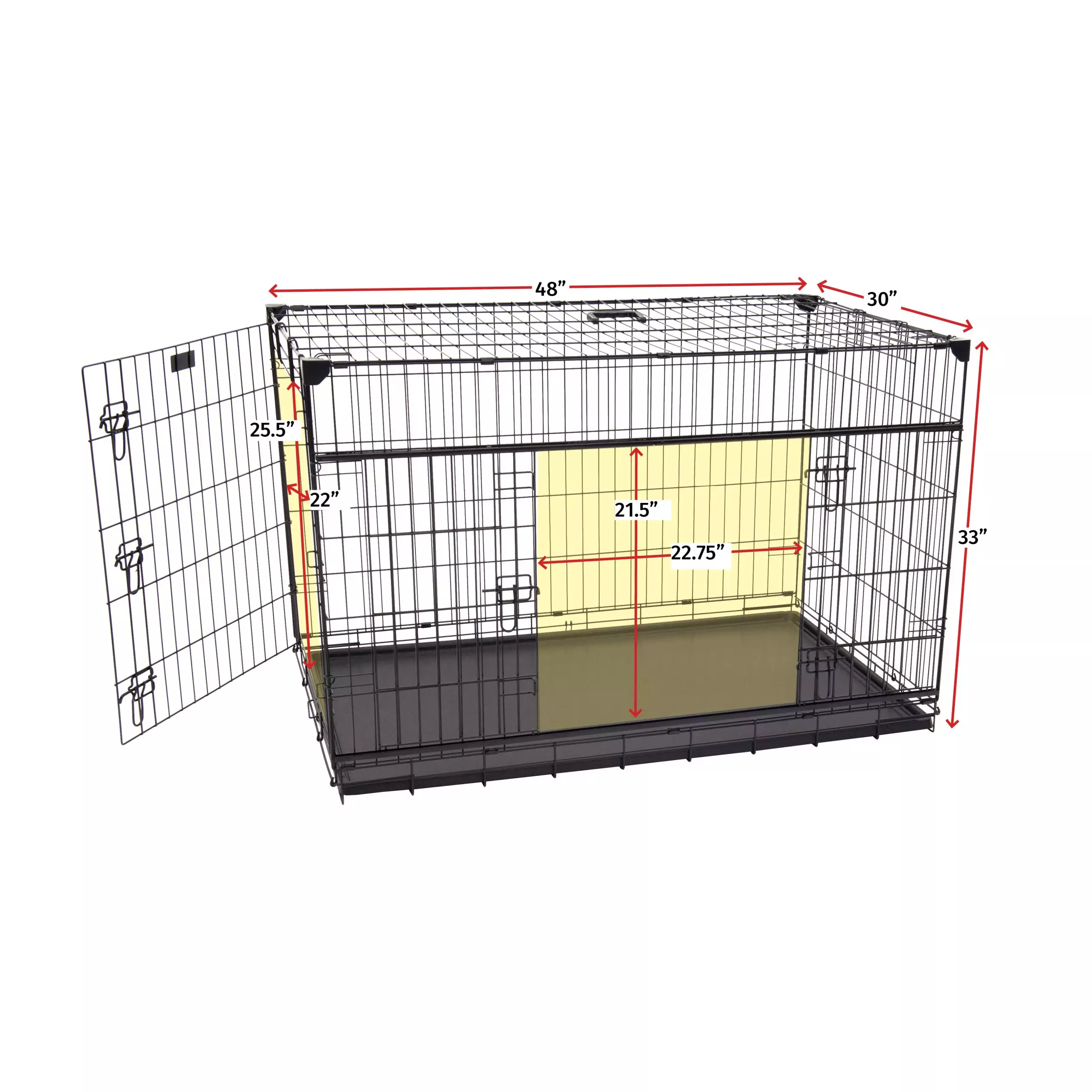 Lucky Dog 48” Sliding Double Door Dog Crate (Xl) - Image 2